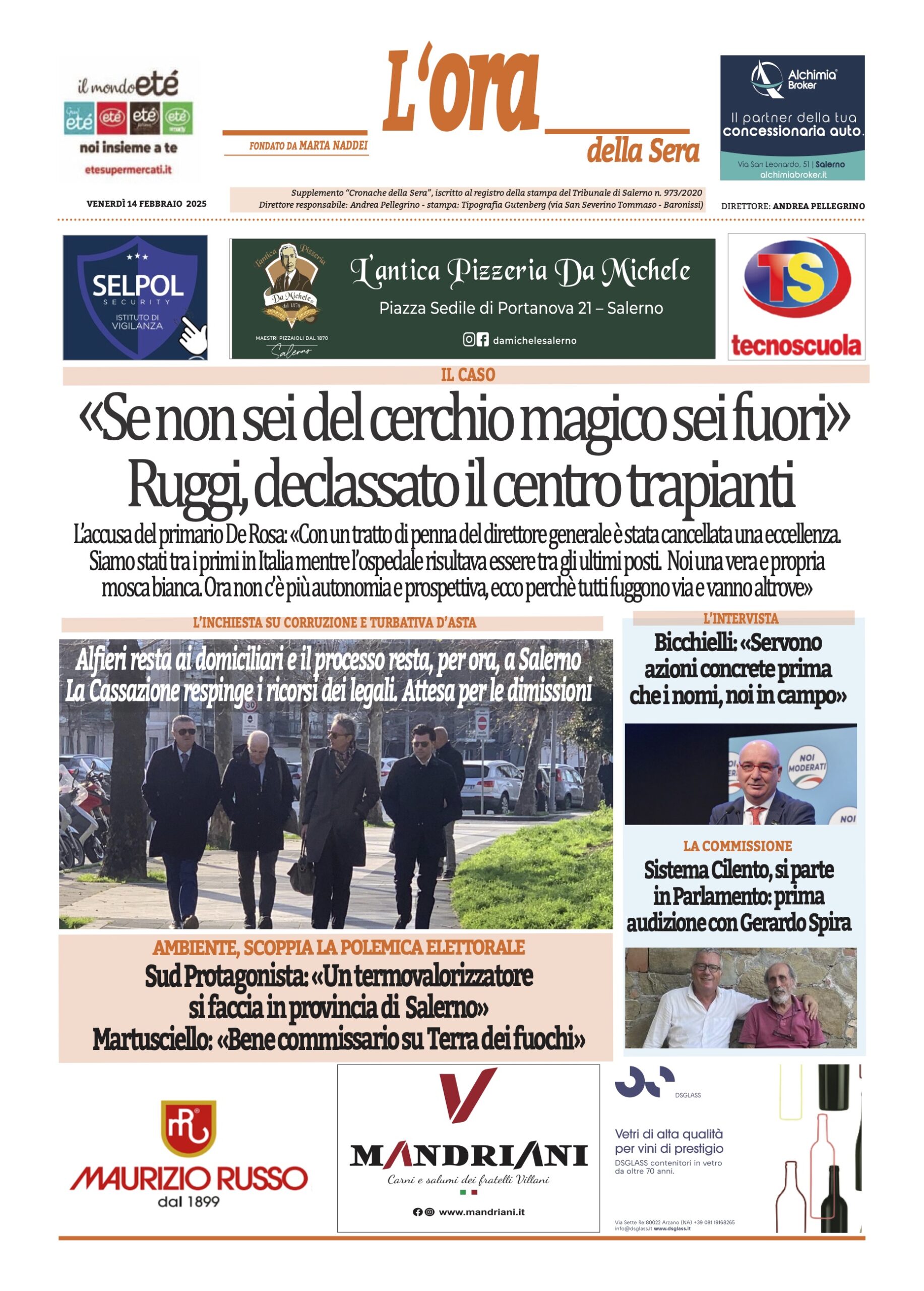 Prima-pagina-Cronache-della-Sera-oggi-edizione-di-oggi-20250214