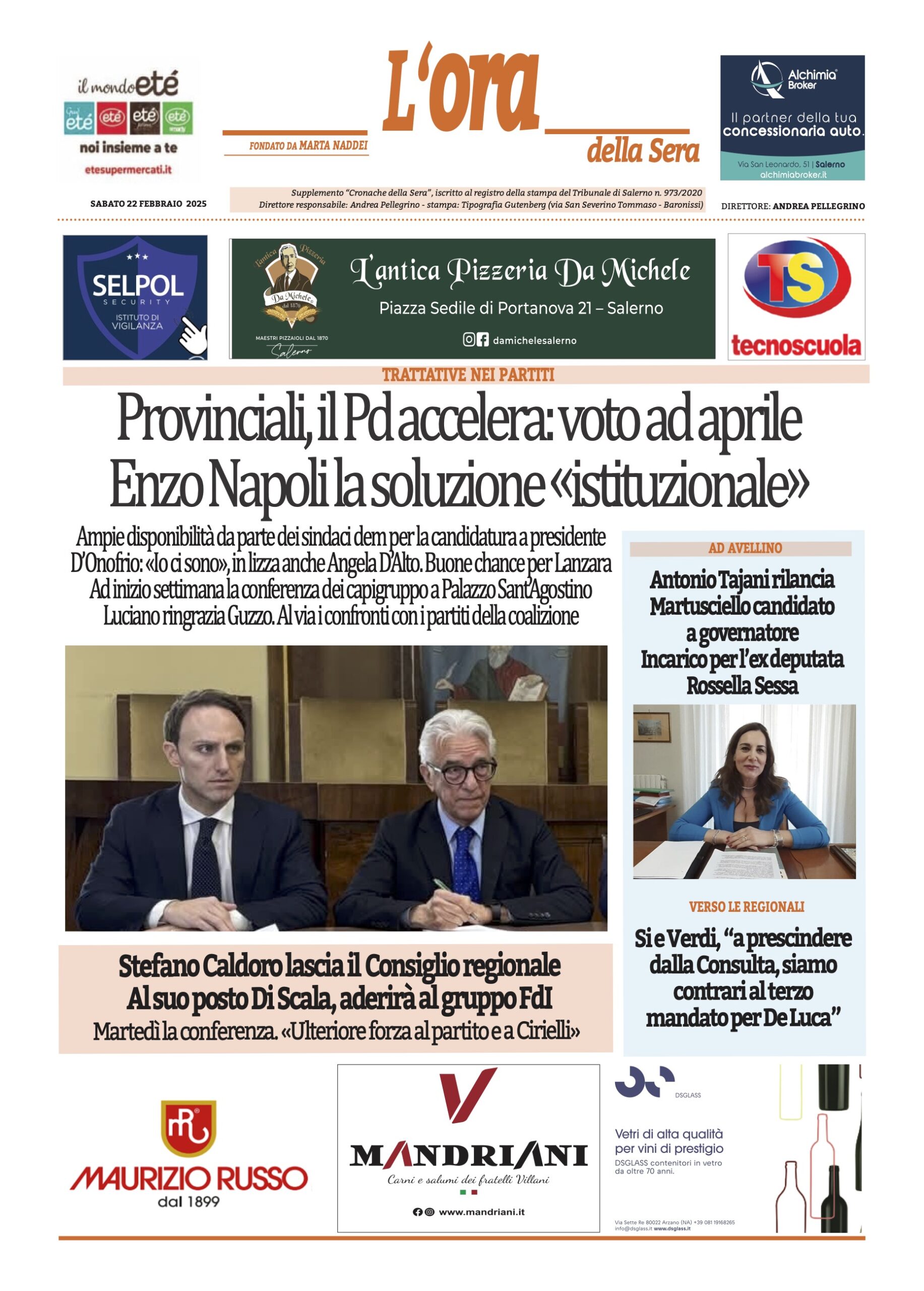 Prima-pagina-Cronache-della-Sera-oggi-edizione-di-oggi-20250222