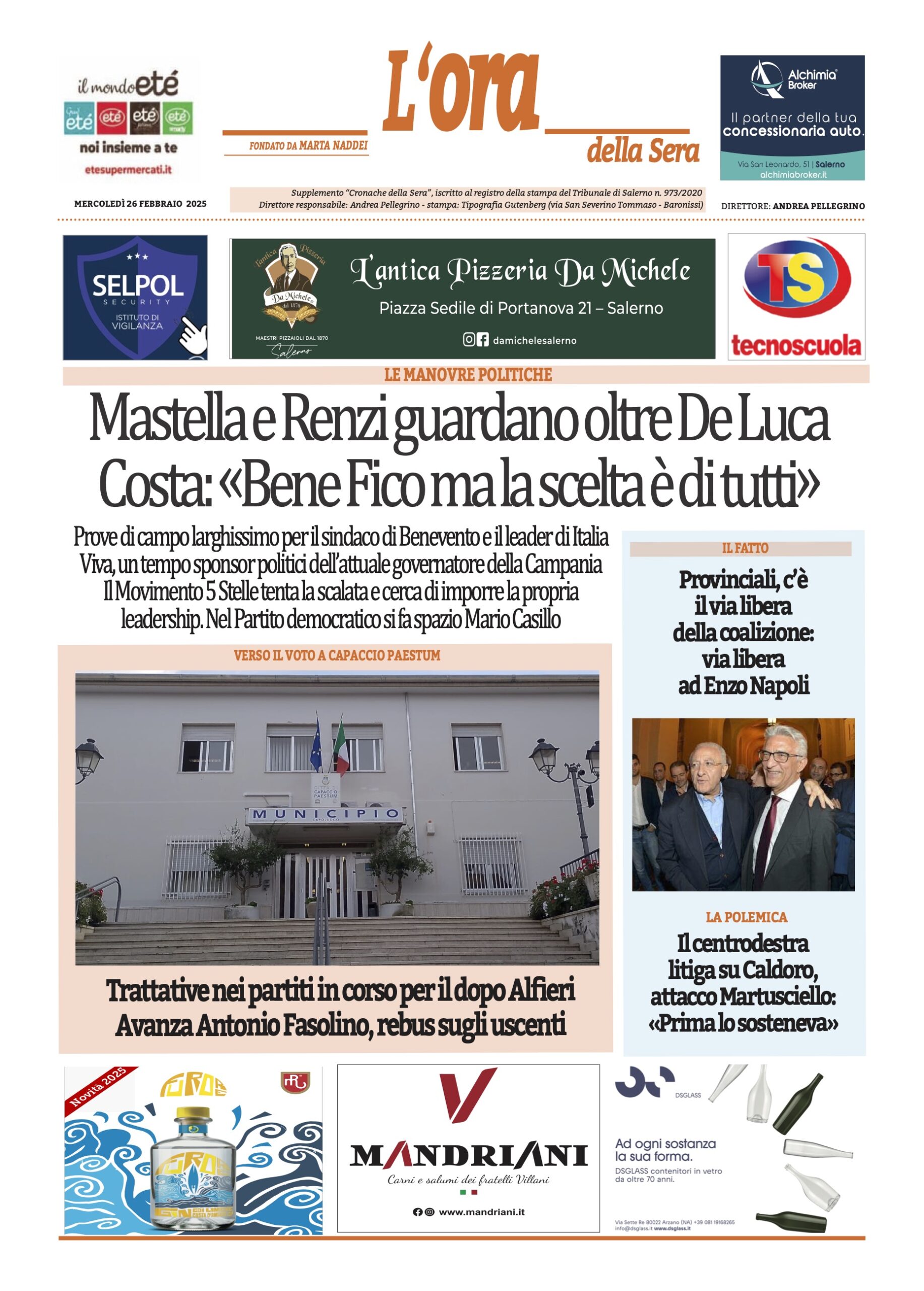 Prima-pagina-Cronache-della-Sera-oggi-edizione-di-oggi-20250226