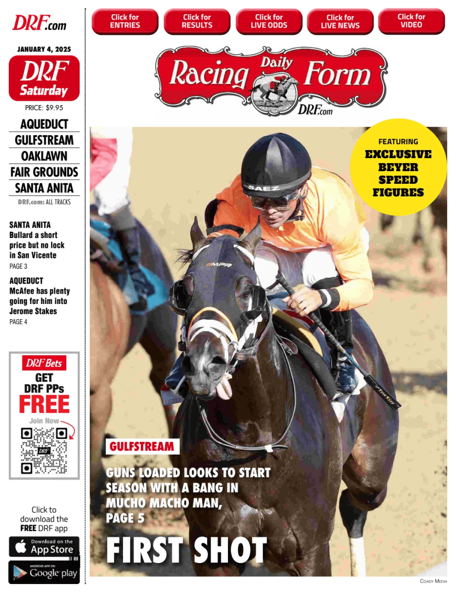 Prima-pagina-Daily-Racing-Form-oggi-edizione-di-oggi-20250104