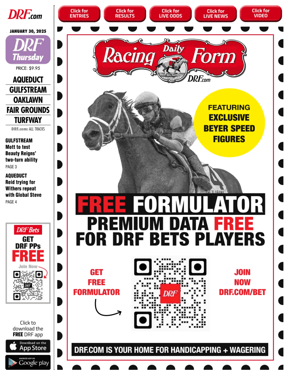 Prima-pagina-Daily-Racing-Form-oggi-edizione-di-oggi-20250130