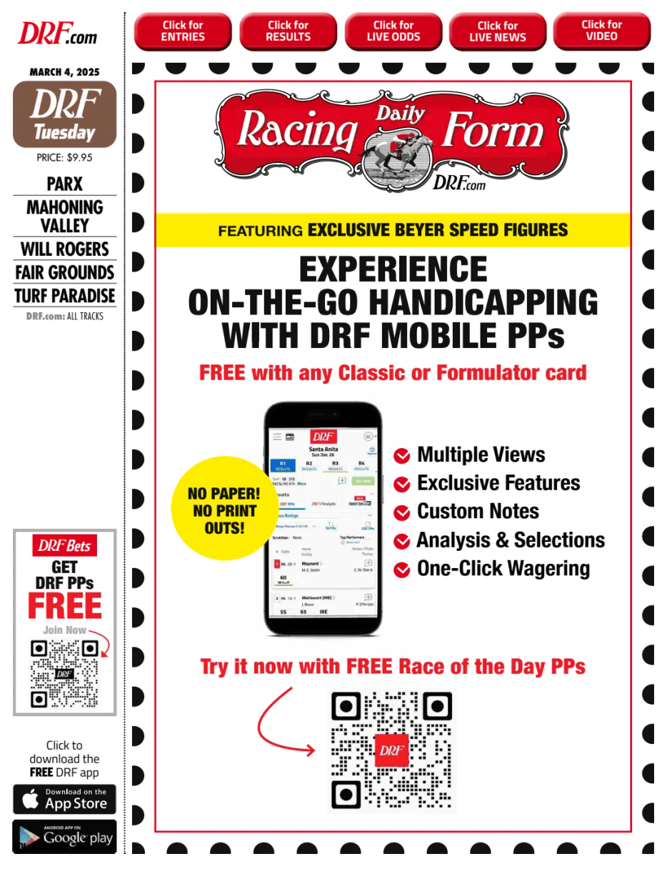 Prima-pagina-Daily-Racing-Form-oggi-edizione-di-oggi-20250304