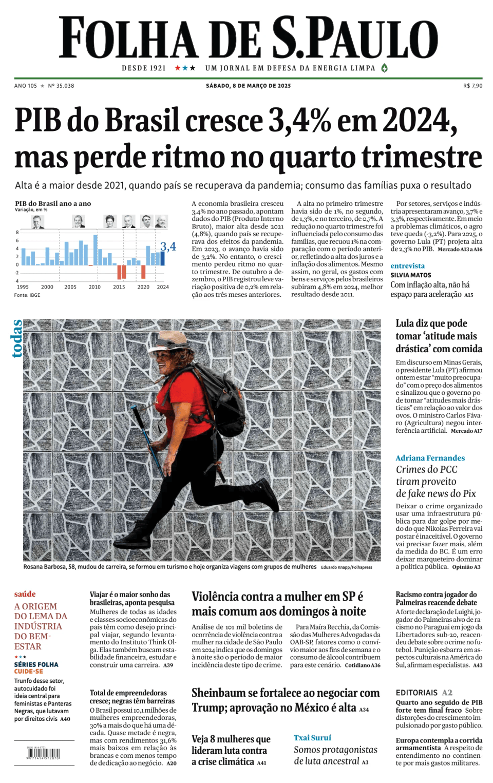 Prima-pagina-Folha-de-S-Paulo-oggi-edizione-di-oggi-20250308