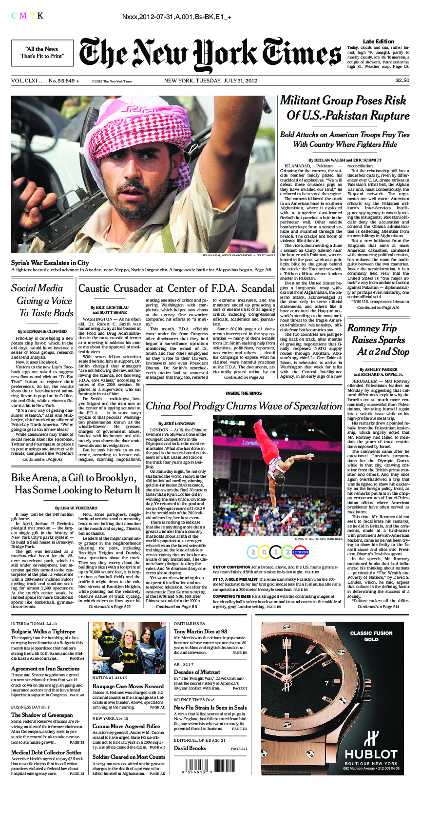 Prima-pagina-New-York-Times-del-2012-07-31