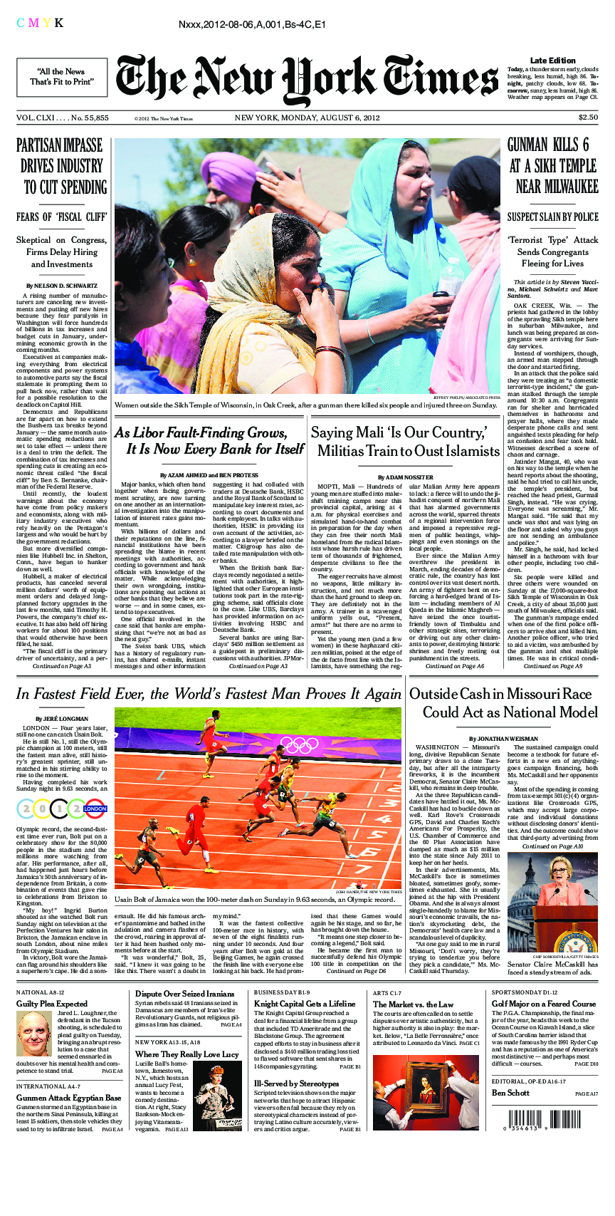 Prima-pagina-New-York-Times-del-2012-08-06