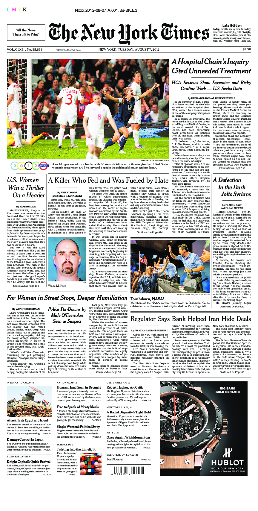 Prima-pagina-New-York-Times-del-2012-08-07