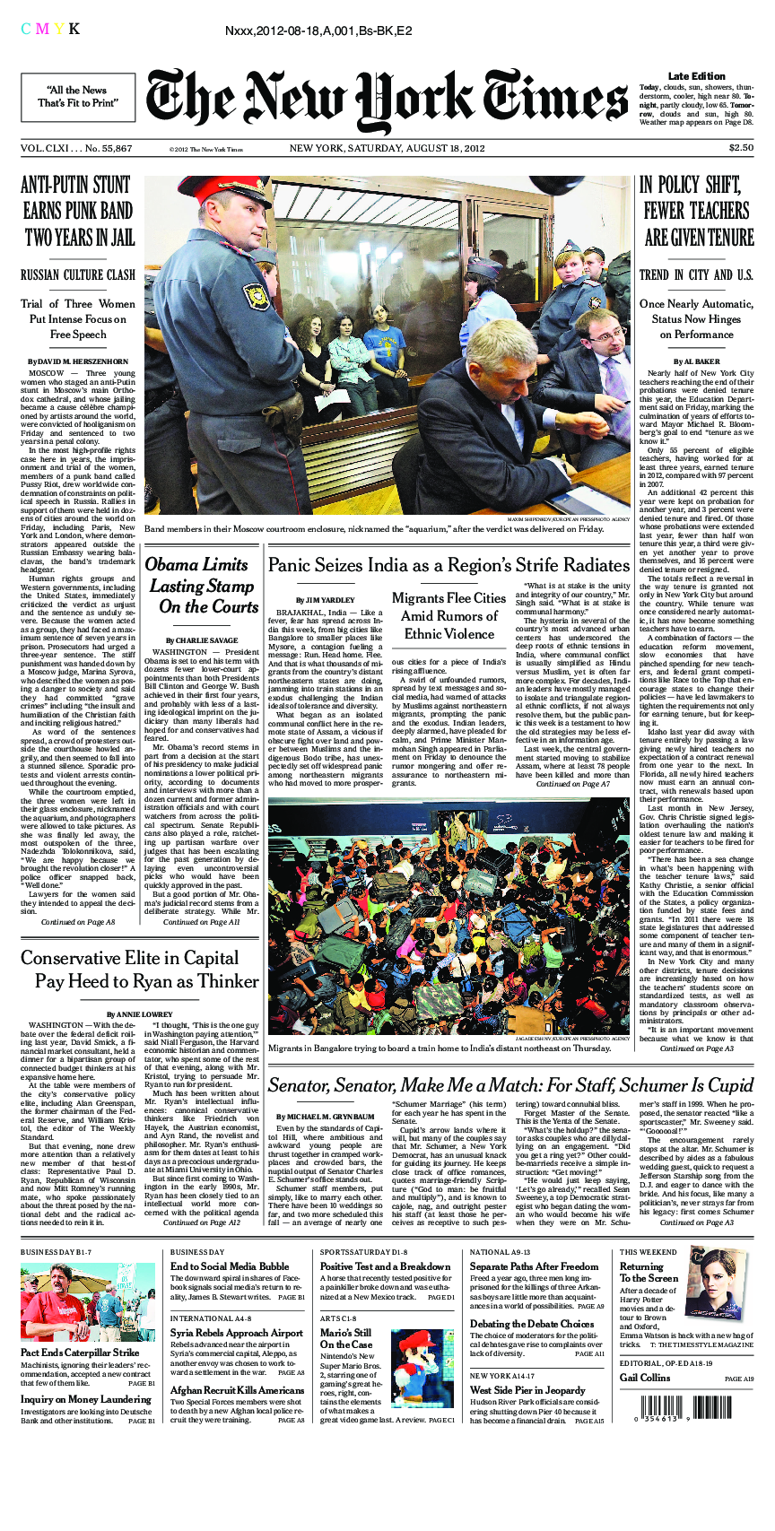 Prima-pagina-New-York-Times-del-2012-08-18