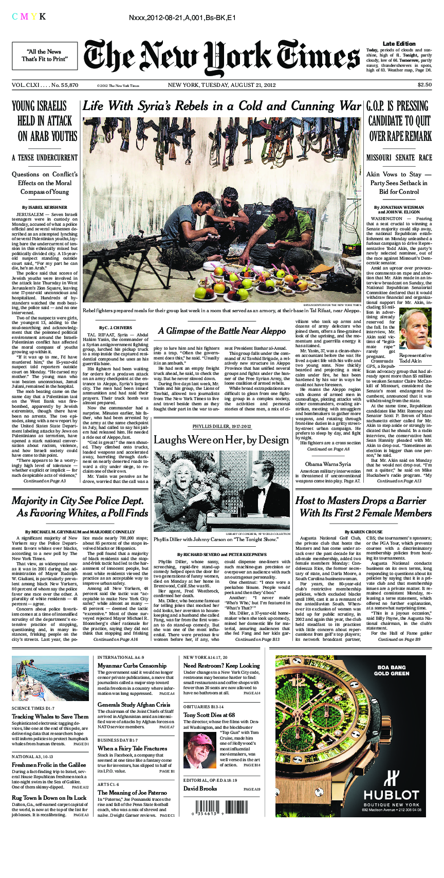 Prima-pagina-New-York-Times-del-2012-08-21