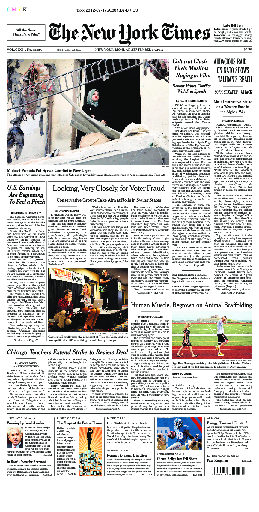 Prima-pagina-New-York-Times-del-2012-09-17