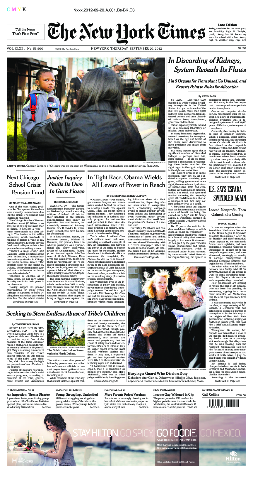 Prima-pagina-New-York-Times-del-2012-09-20