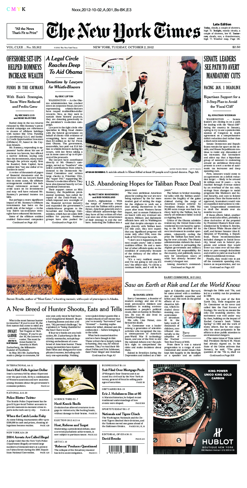 Prima-pagina-New-York-Times-del-2012-10-02