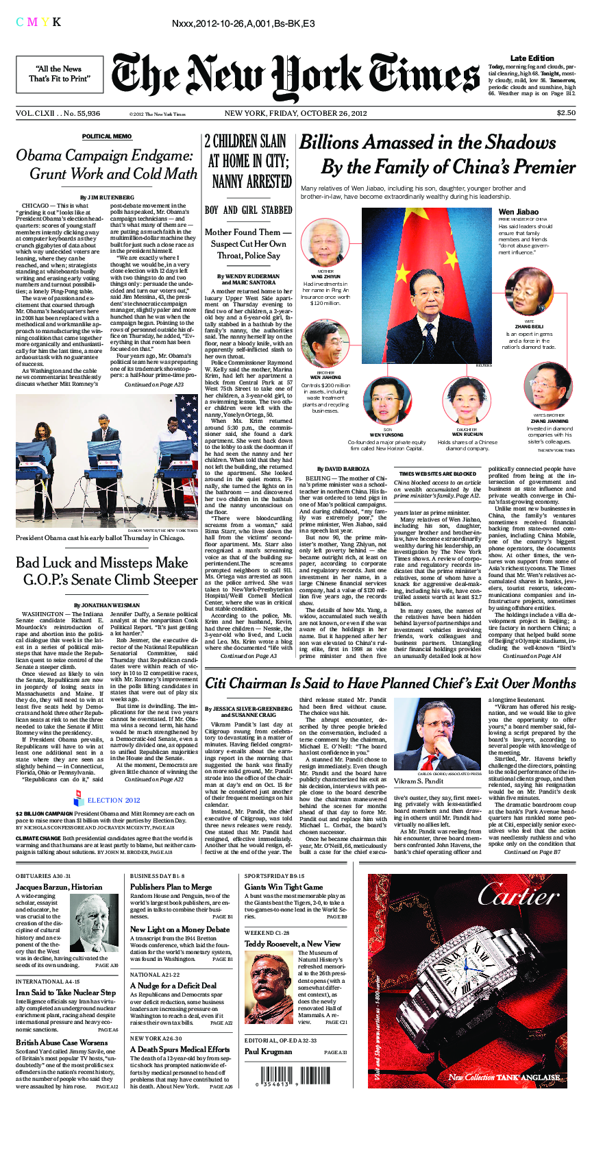 Prima-pagina-New-York-Times-del-2012-10-26