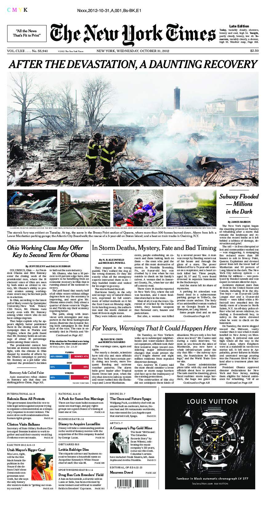 Prima-pagina-New-York-Times-del-2012-10-31