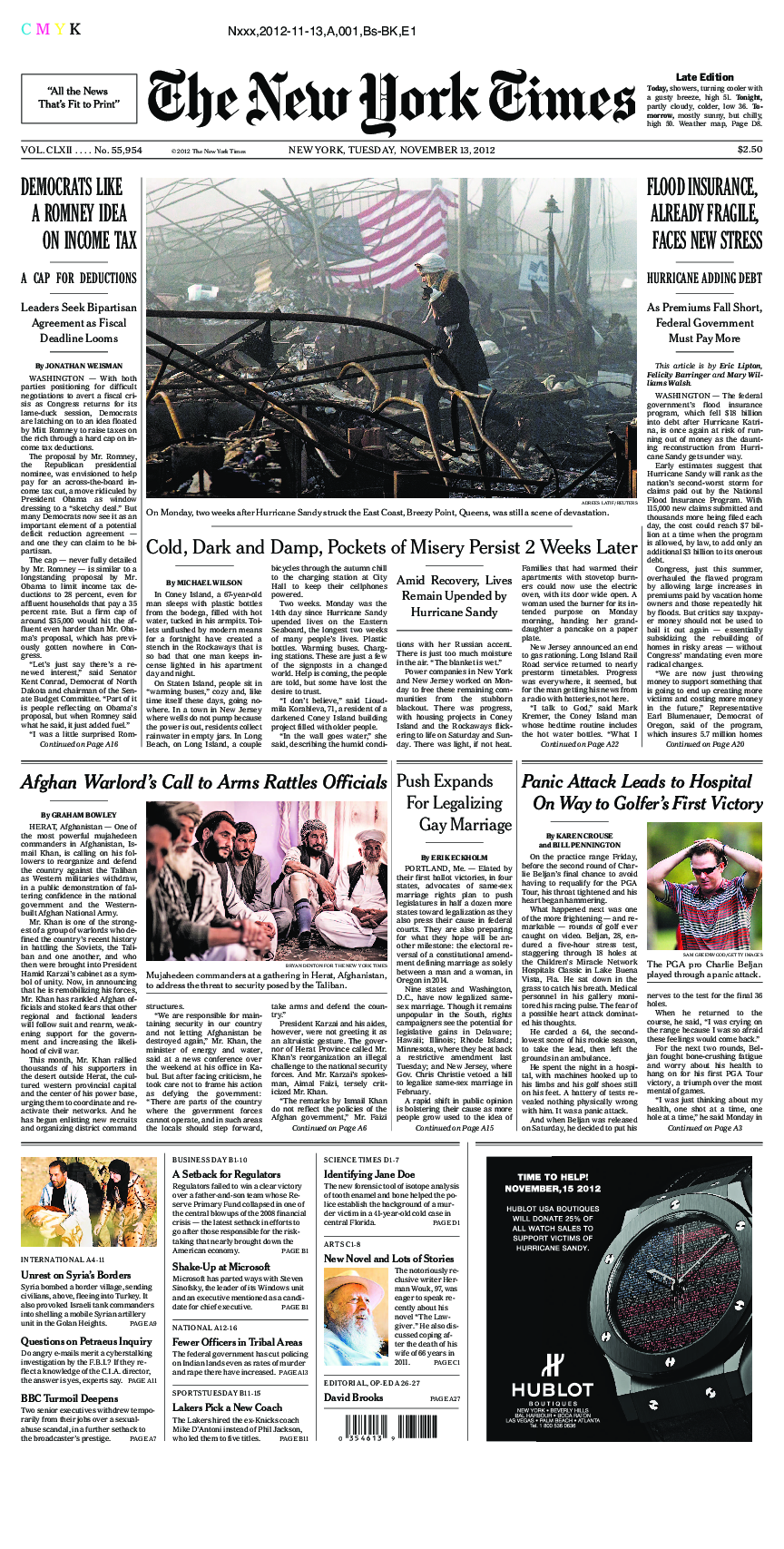 Prima-pagina-New-York-Times-del-2012-11-13