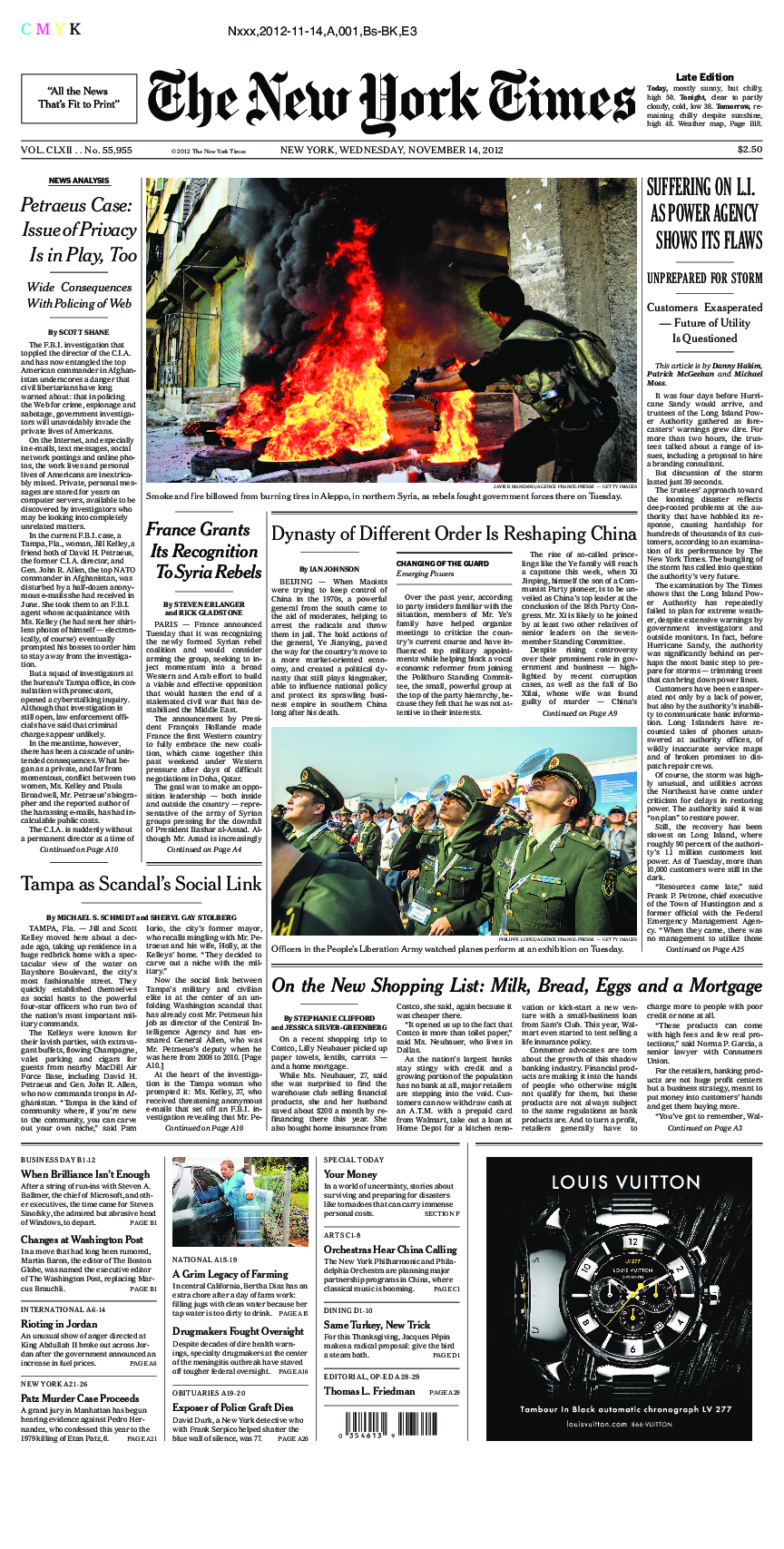 Prima-pagina-New-York-Times-del-2012-11-14