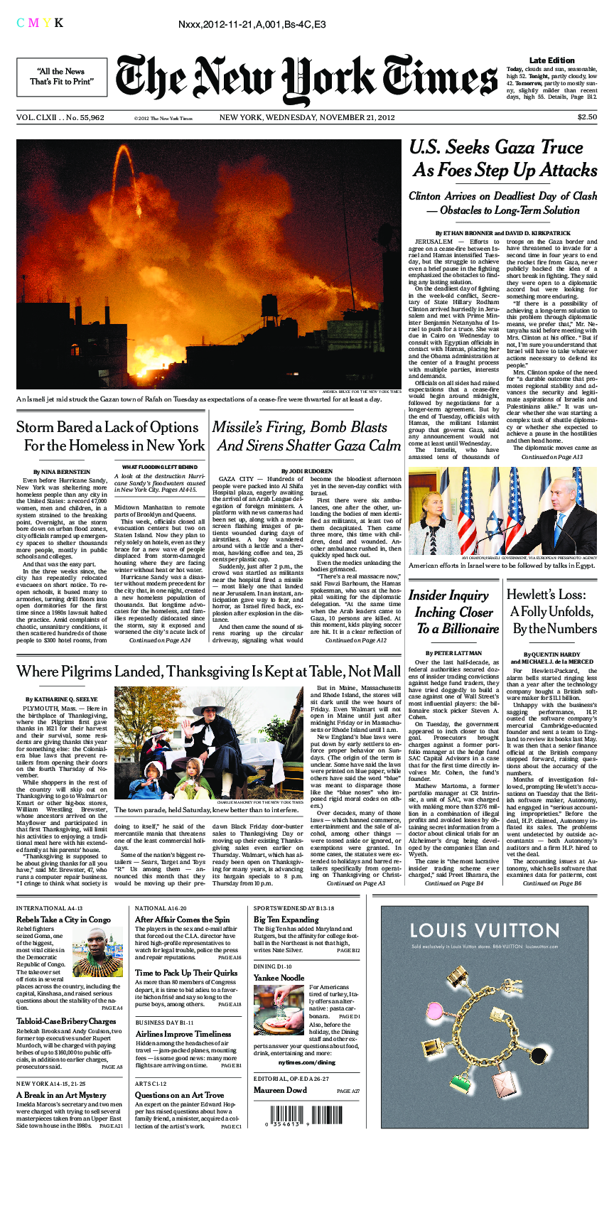 Prima-pagina-New-York-Times-del-2012-11-21