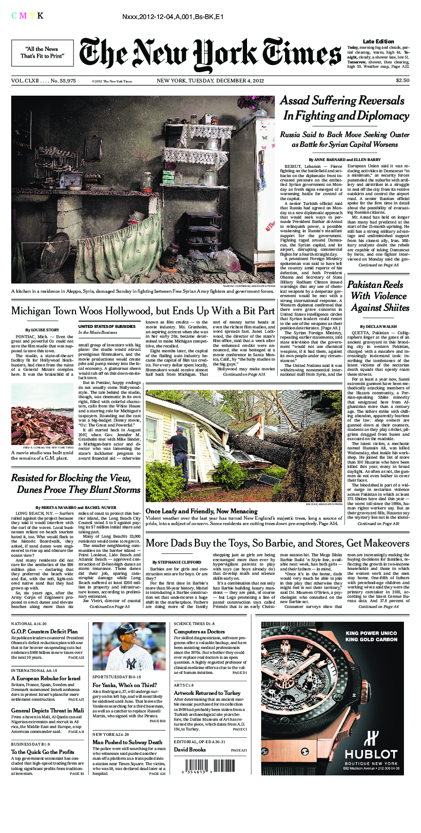 Prima-pagina-New-York-Times-del-2012-12-04