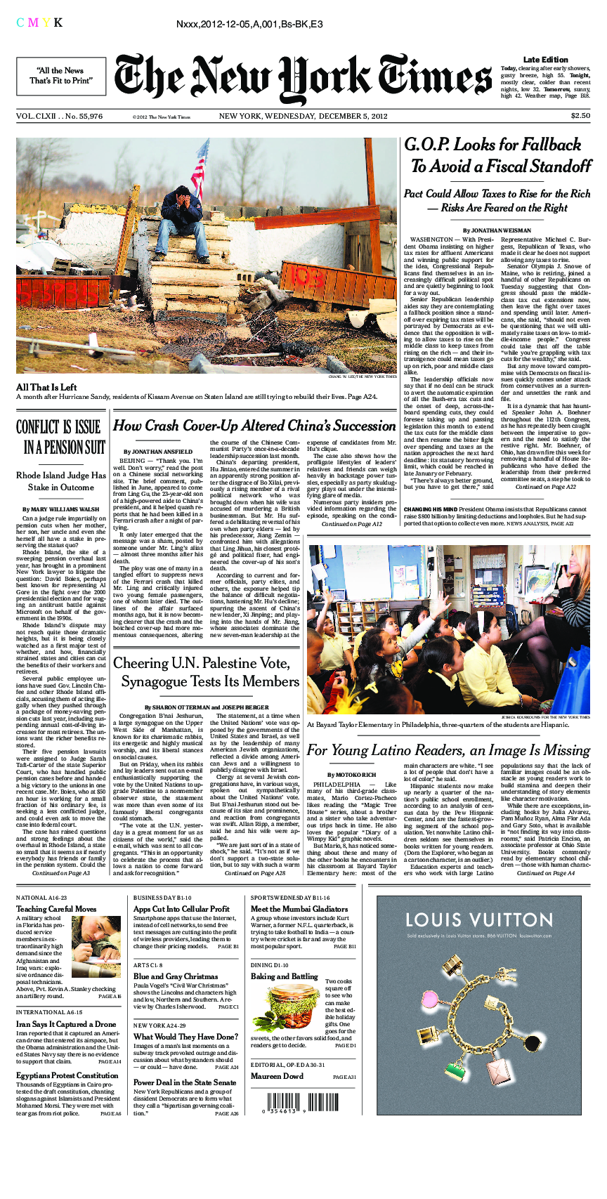 Prima-pagina-New-York-Times-del-2012-12-05