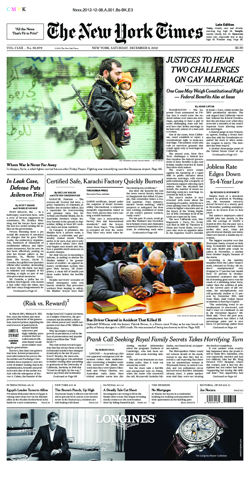 Prima-pagina-New-York-Times-del-2012-12-08