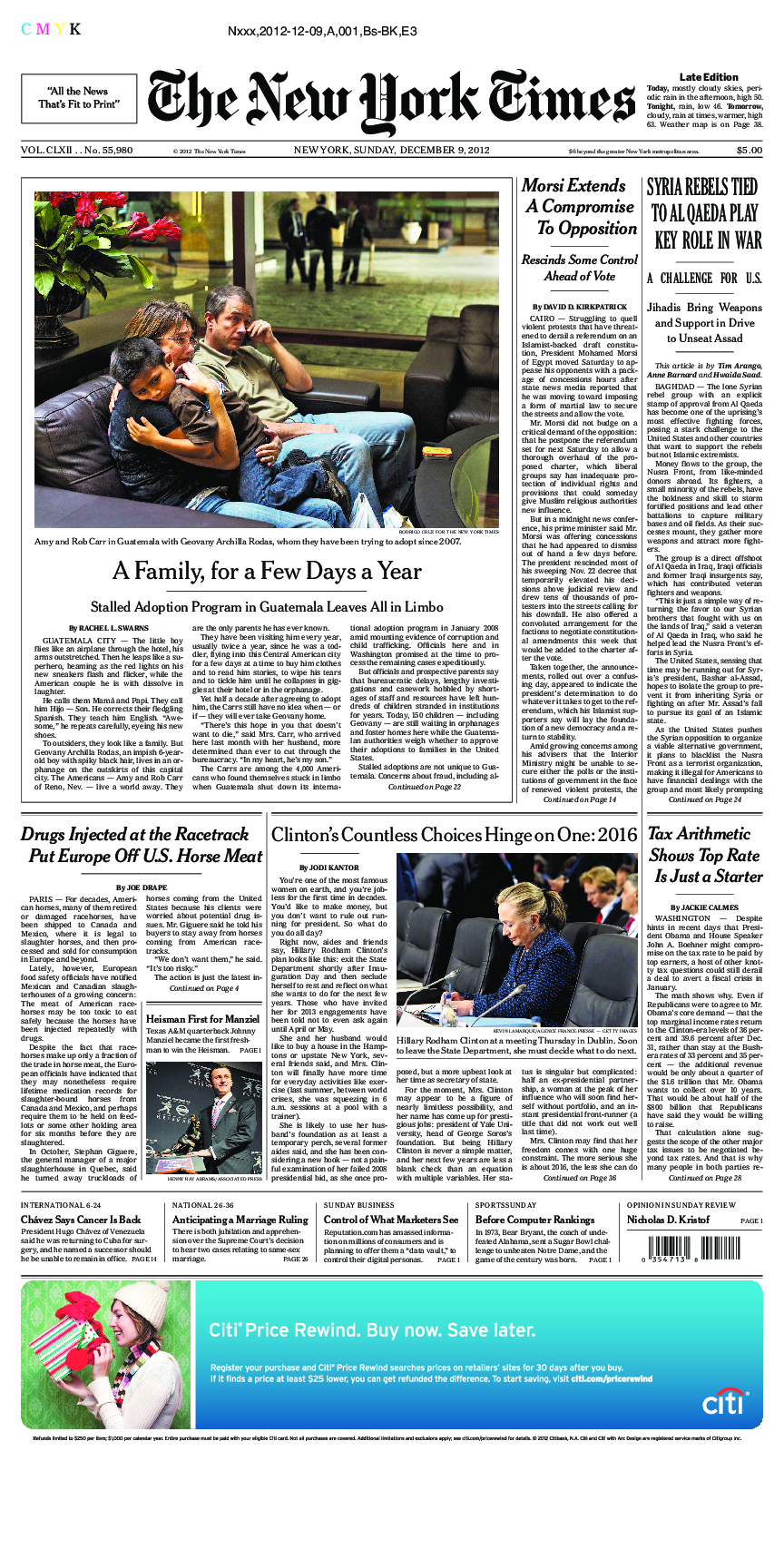 Prima-pagina-New-York-Times-del-2012-12-09