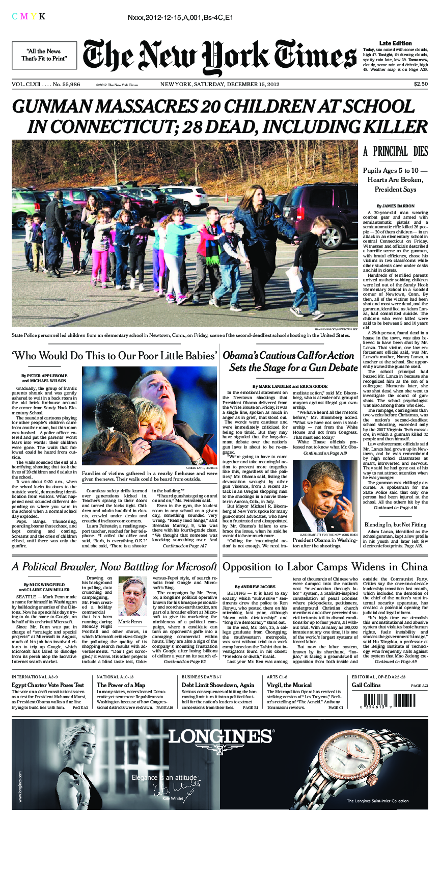 Prima-pagina-New-York-Times-del-2012-12-15