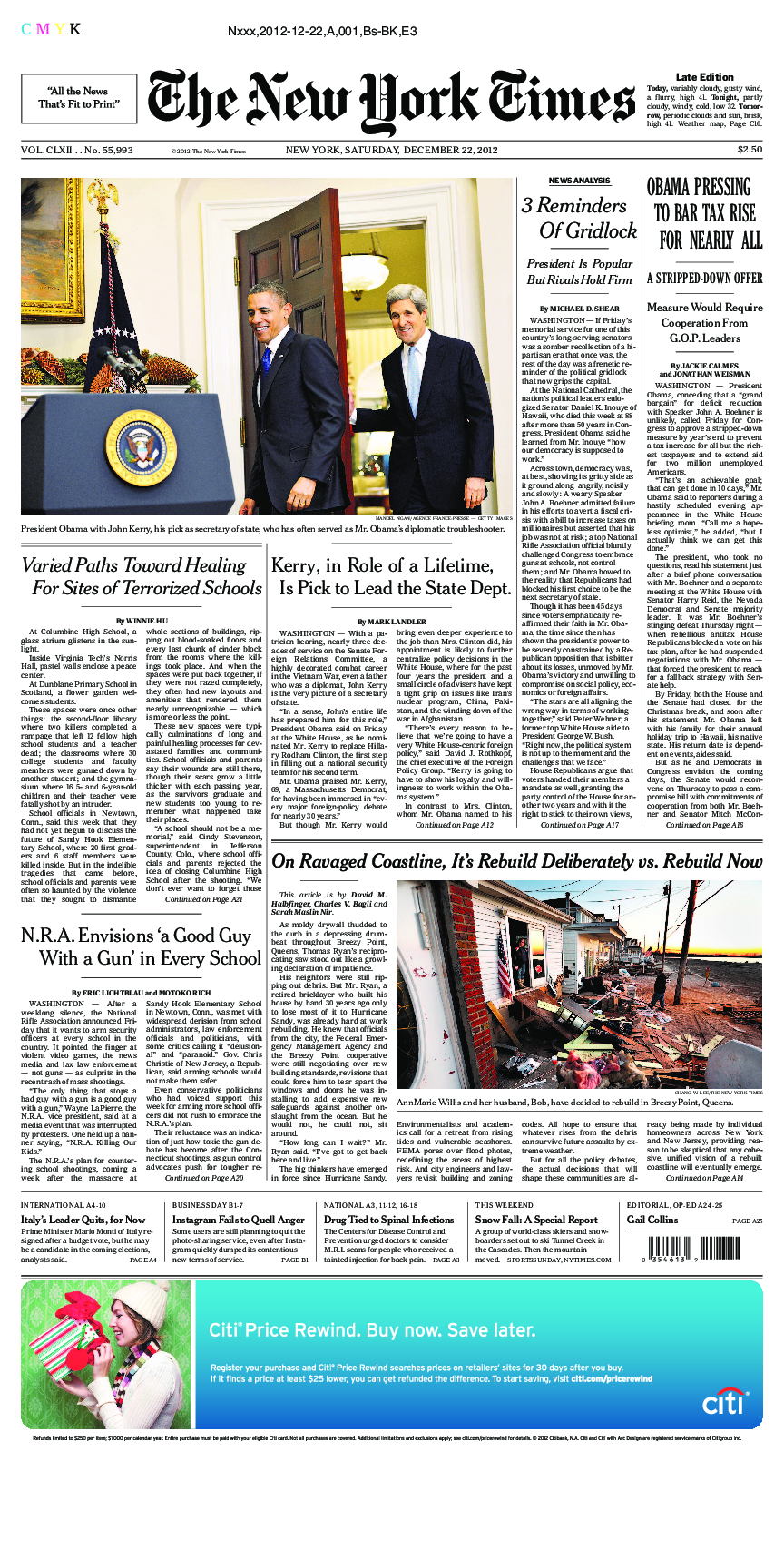 Prima-pagina-New-York-Times-del-2012-12-22