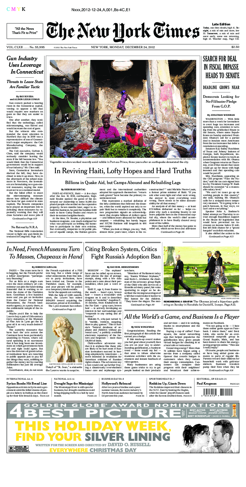 Prima-pagina-New-York-Times-del-2012-12-24