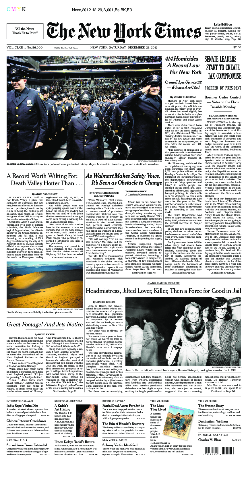 Prima-pagina-New-York-Times-del-2012-12-29