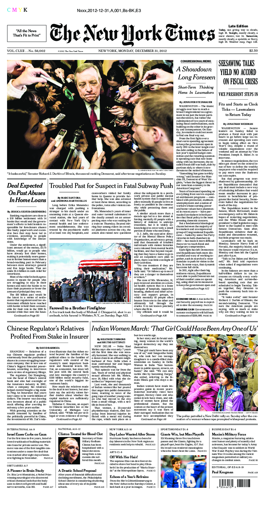 Prima-pagina-New-York-Times-del-2012-12-31