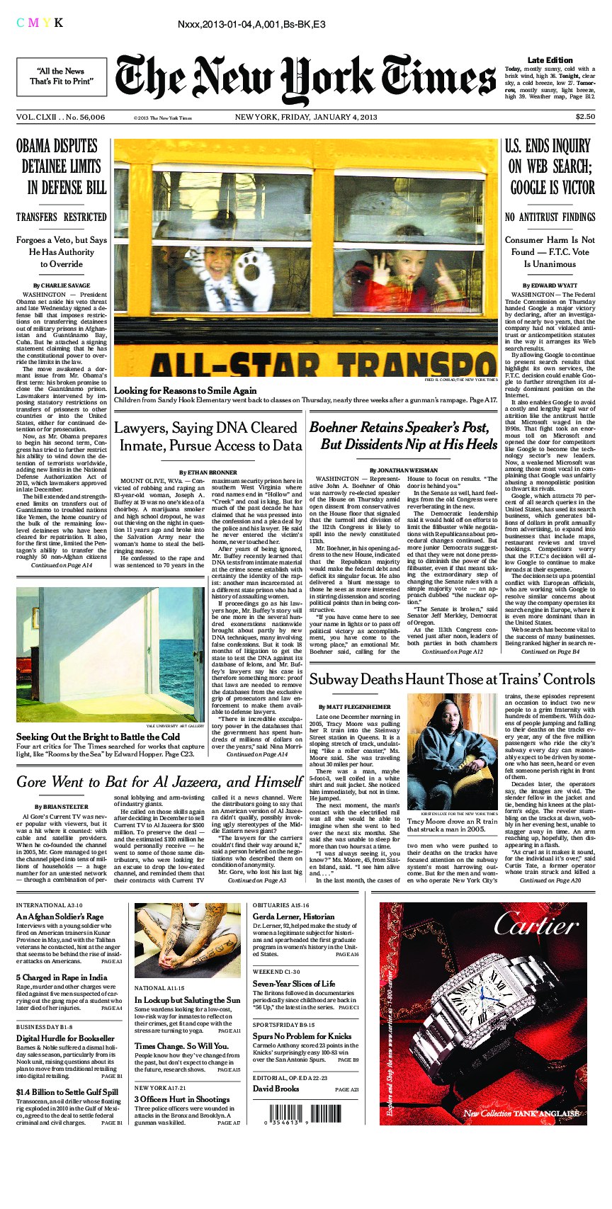 Prima-pagina-New-York-Times-del-2013-01-04