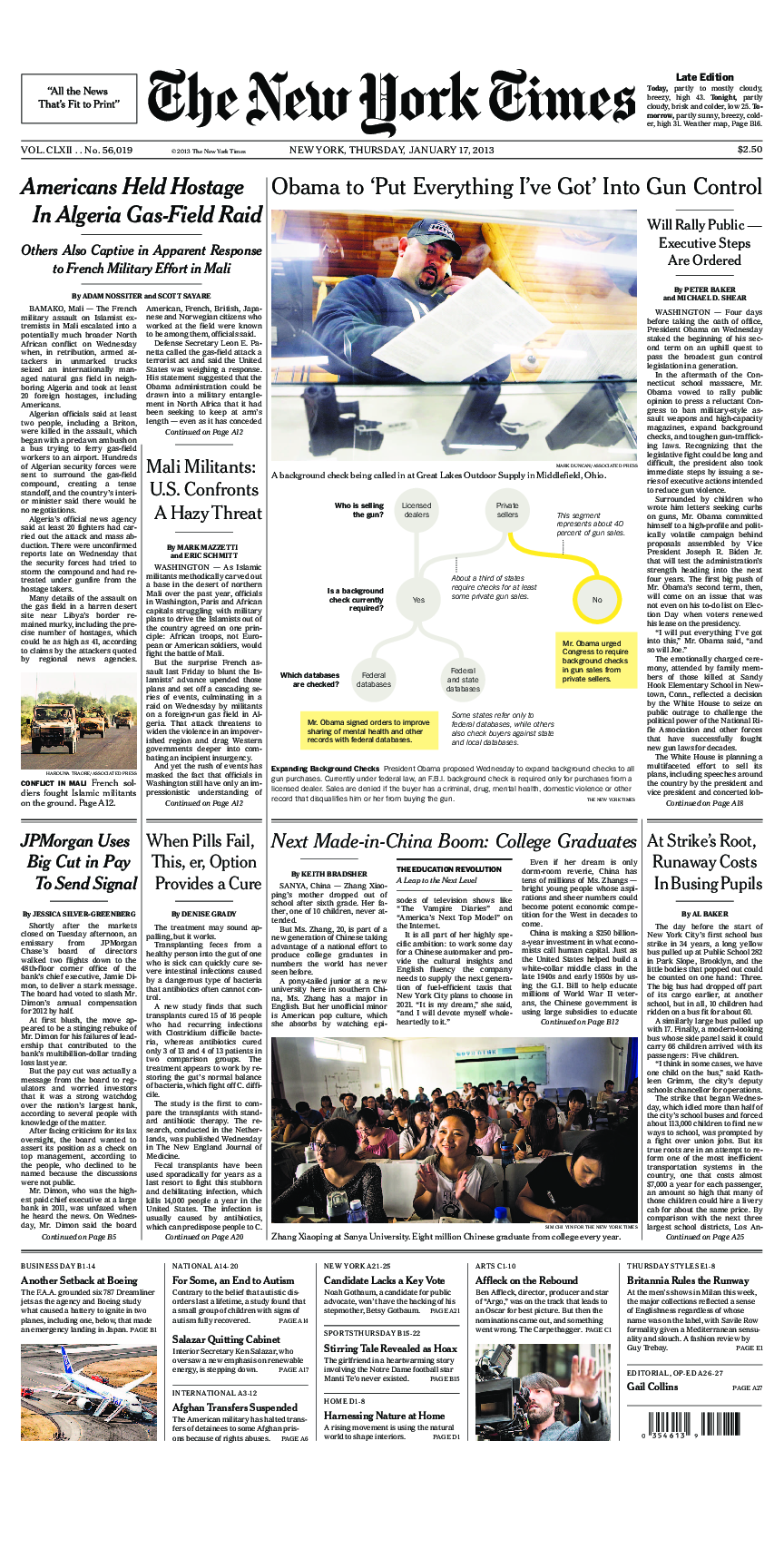 Prima-pagina-New-York-Times-del-2013-01-17