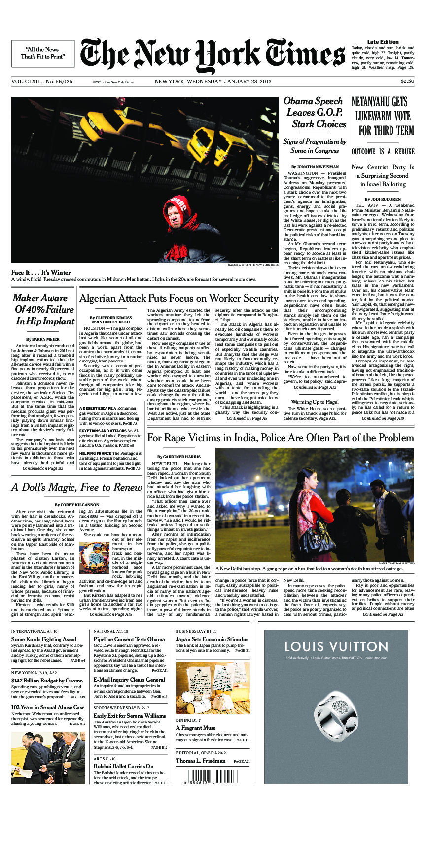 Prima-pagina-New-York-Times-del-2013-01-23