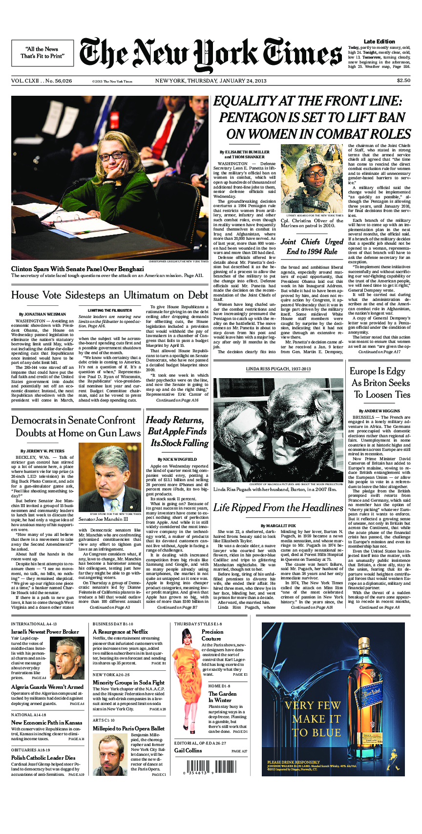 Prima-pagina-New-York-Times-del-2013-01-24