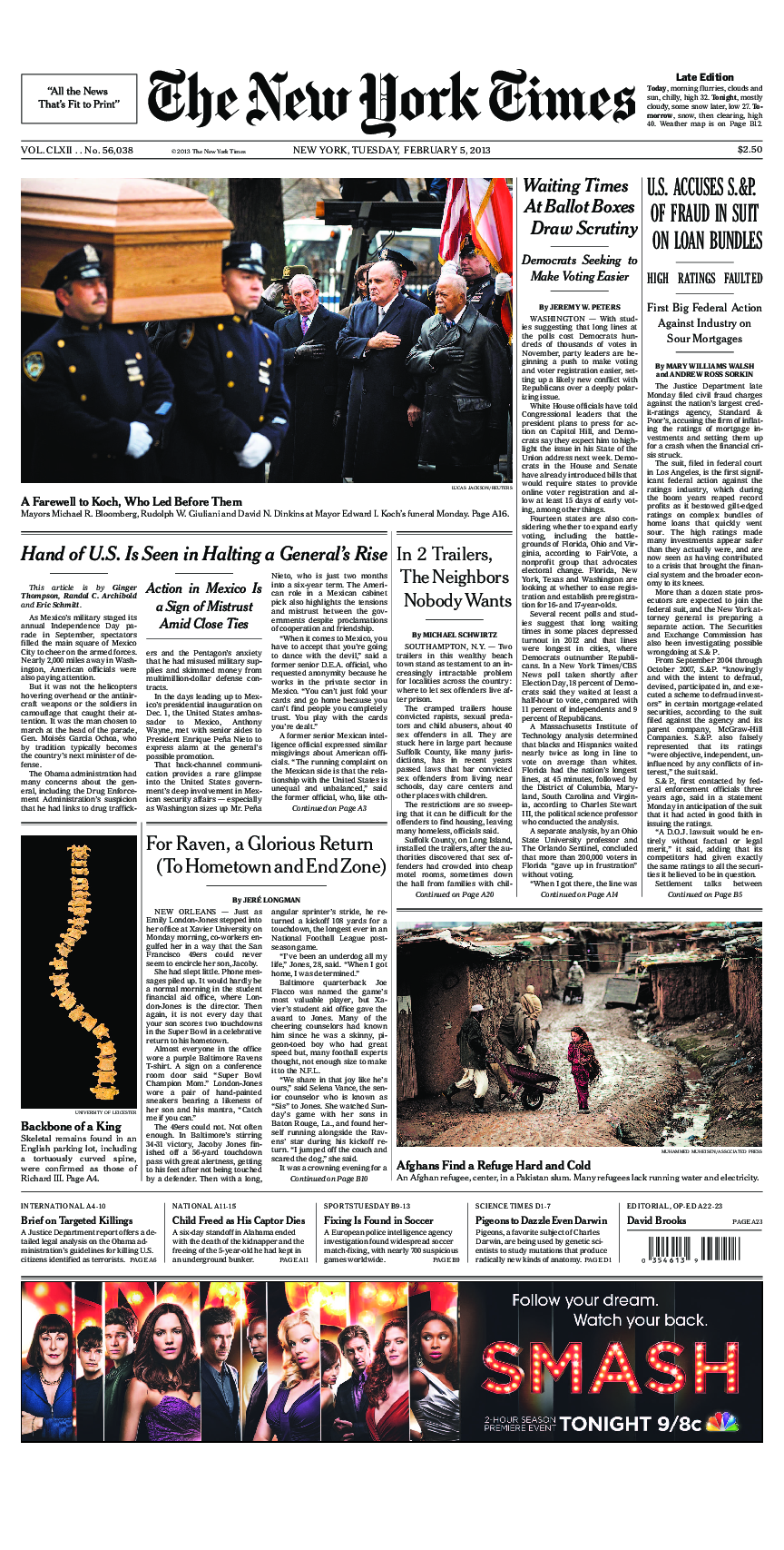 Prima-pagina-New-York-Times-del-2013-02-05