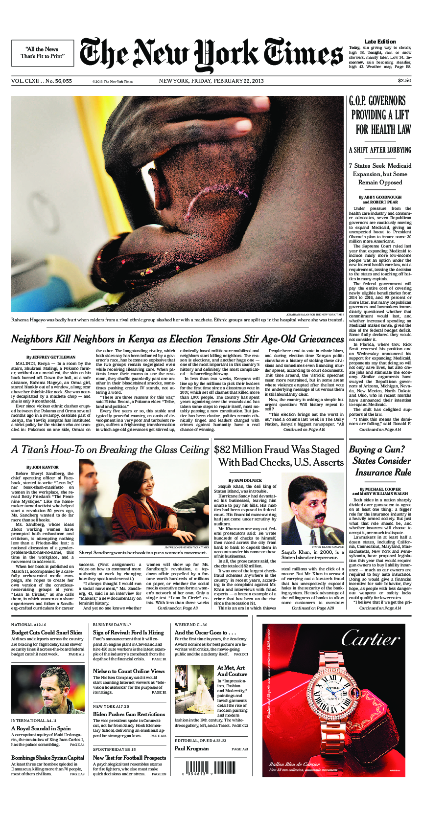 Prima-pagina-New-York-Times-del-2013-02-22