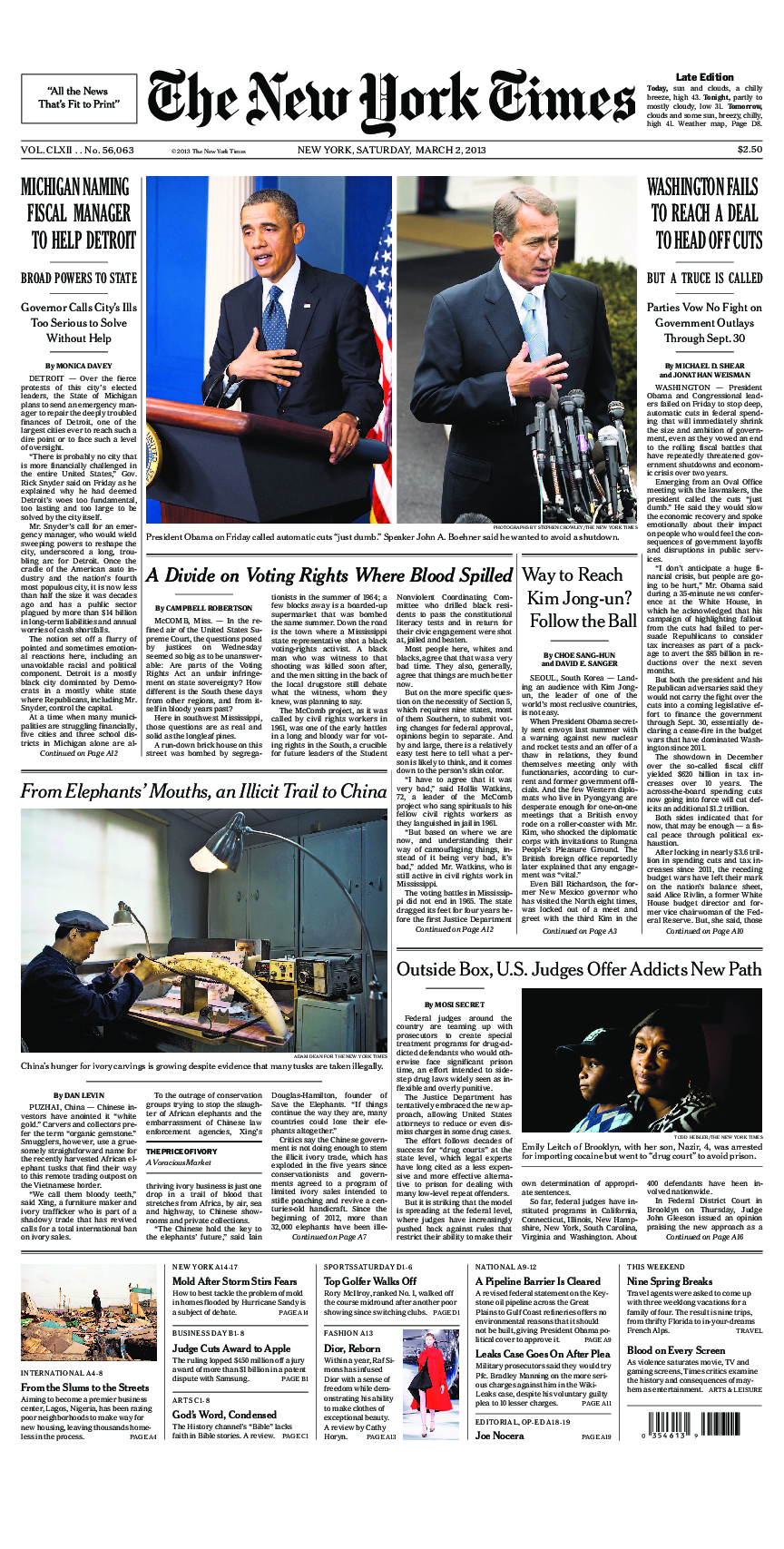 Prima-pagina-New-York-Times-del-2013-03-02