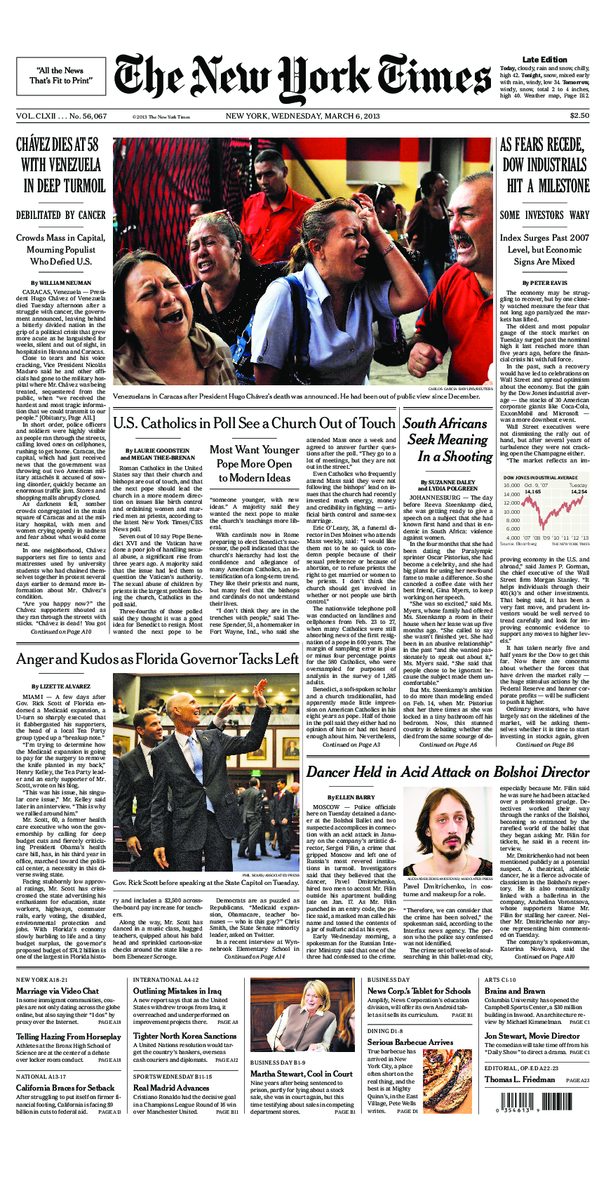 Prima-pagina-New-York-Times-del-2013-03-06