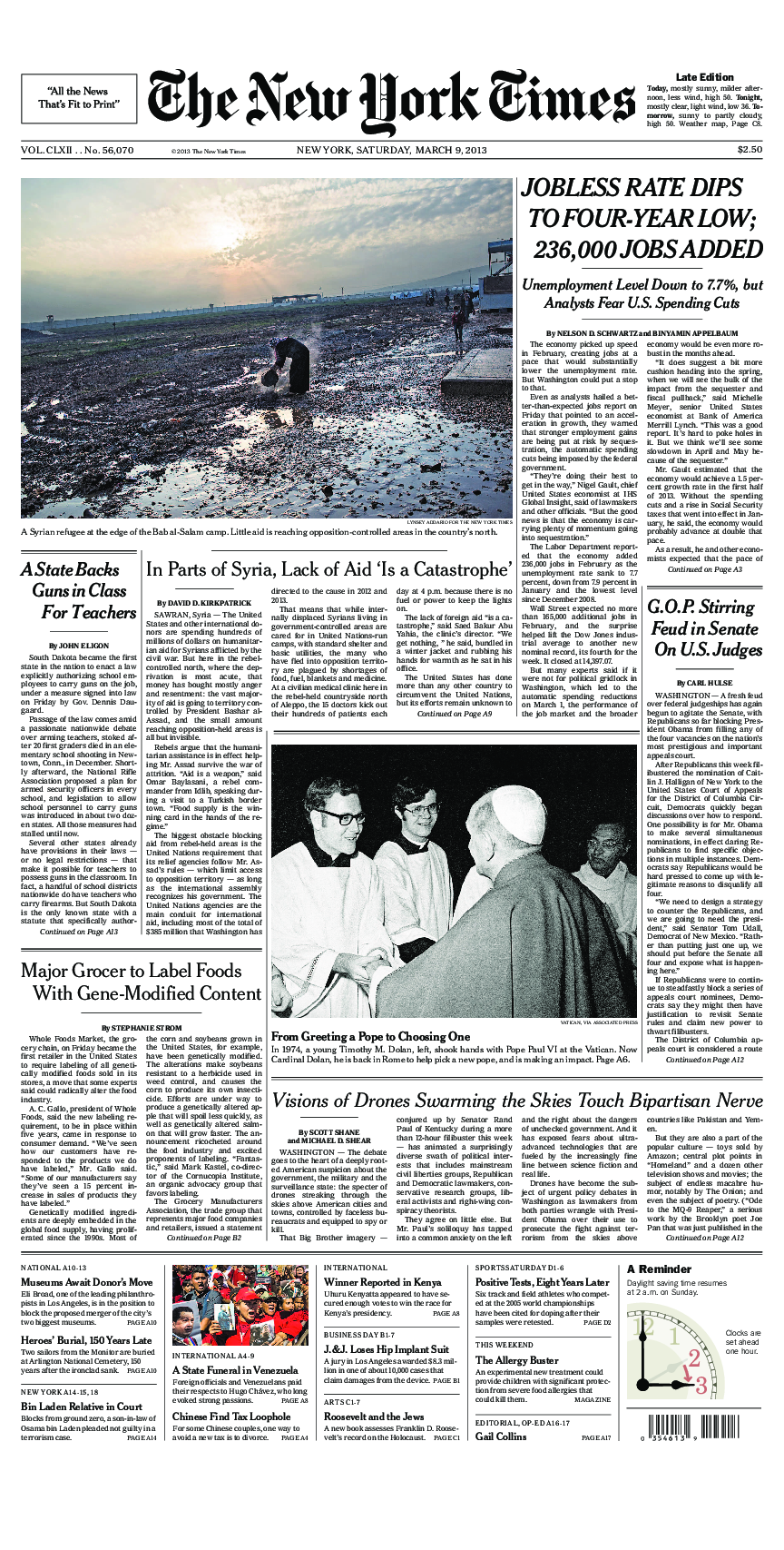 Prima-pagina-New-York-Times-del-2013-03-09