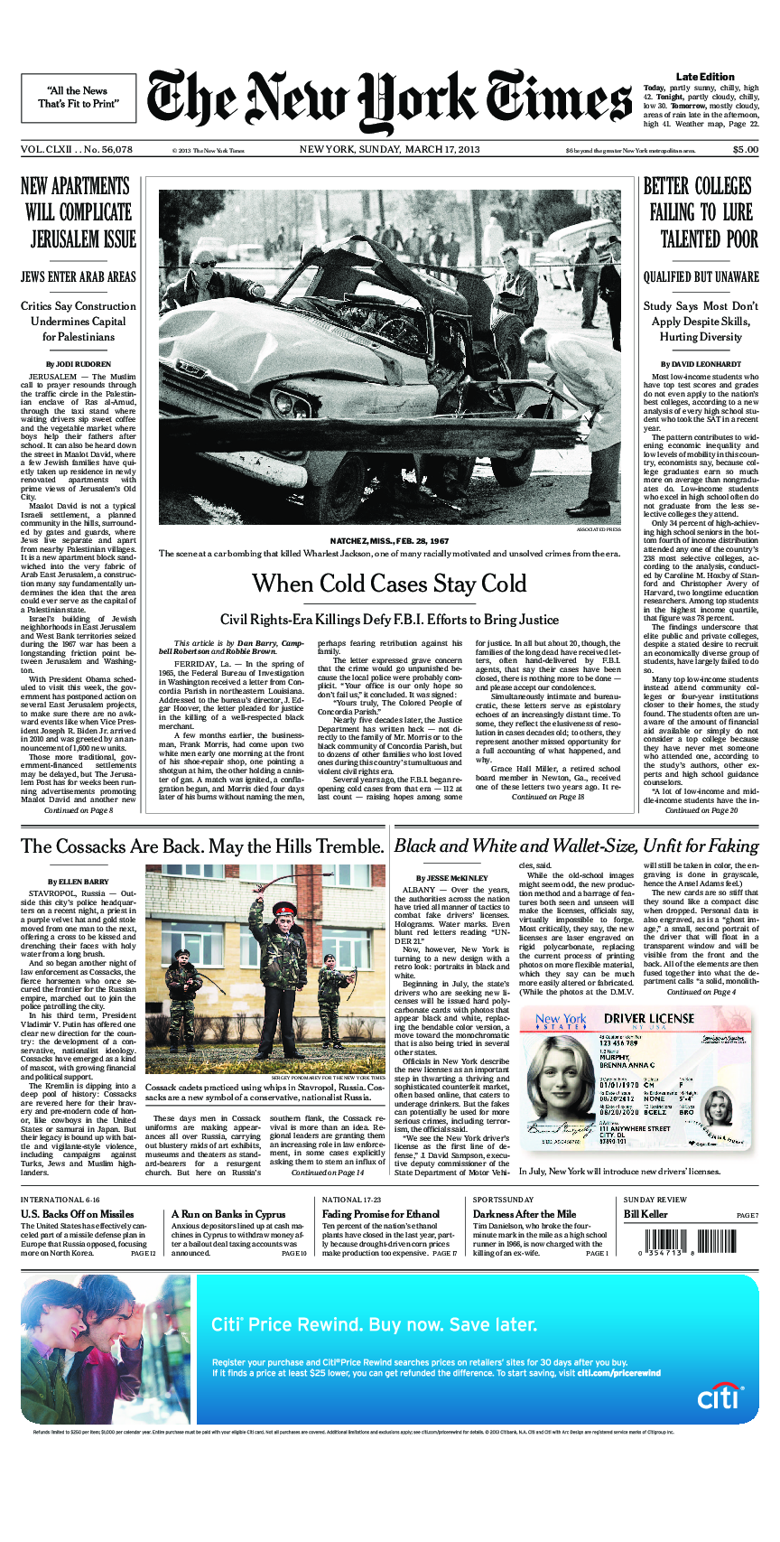 Prima-pagina-New-York-Times-del-2013-03-17