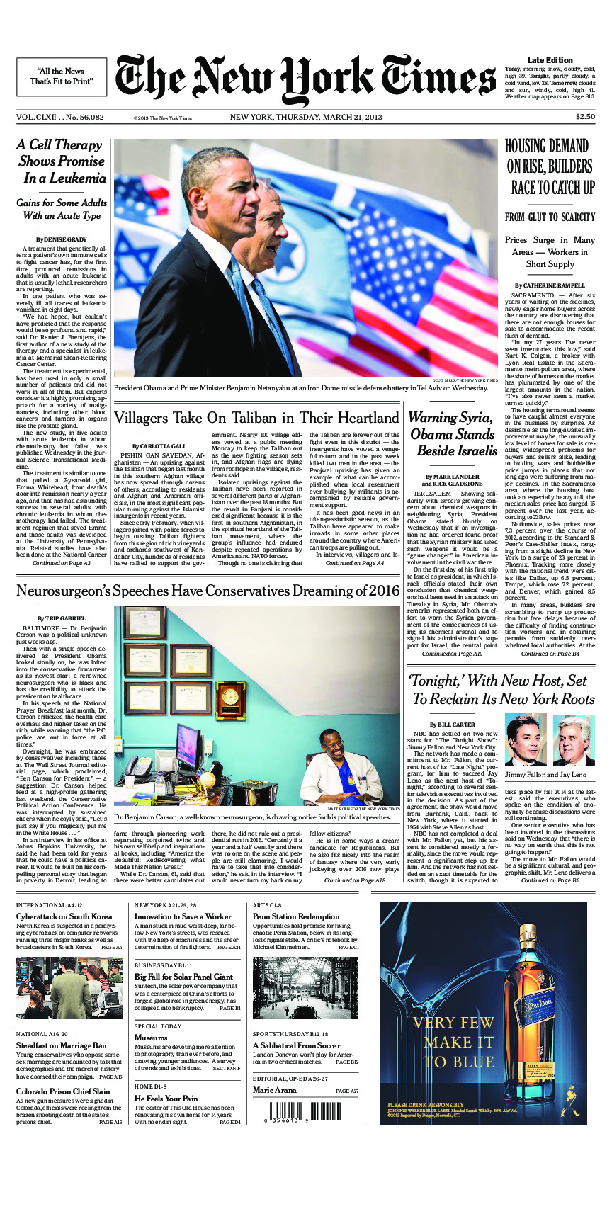 Prima-pagina-New-York-Times-del-2013-03-21