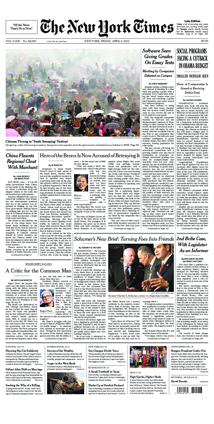 Prima-pagina-New-York-Times-del-2013-04-05