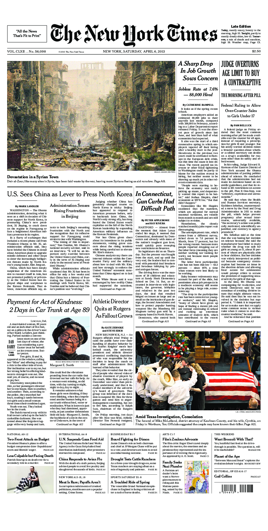 Prima-pagina-New-York-Times-del-2013-04-06