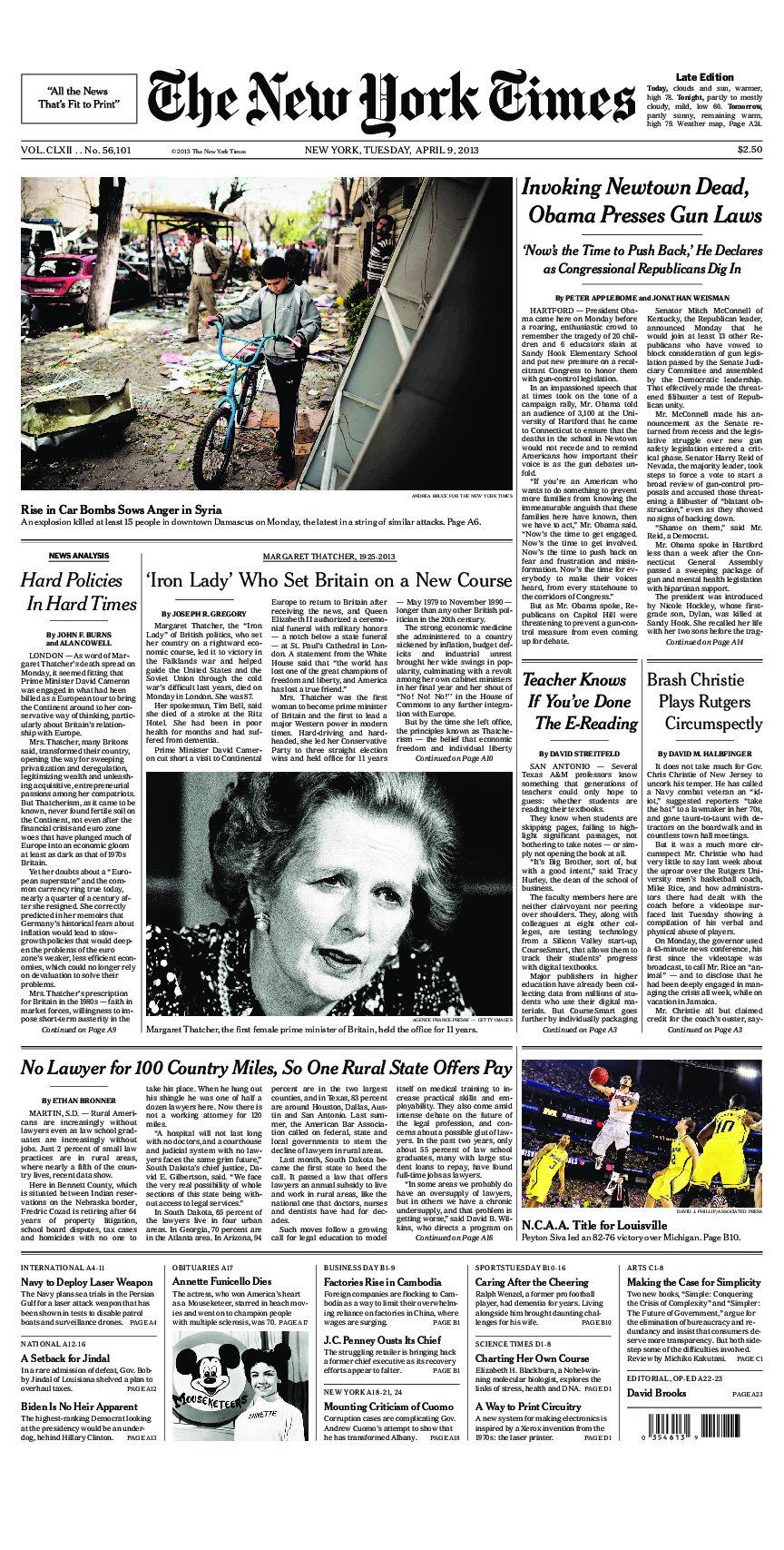 Prima-pagina-New-York-Times-del-2013-04-09