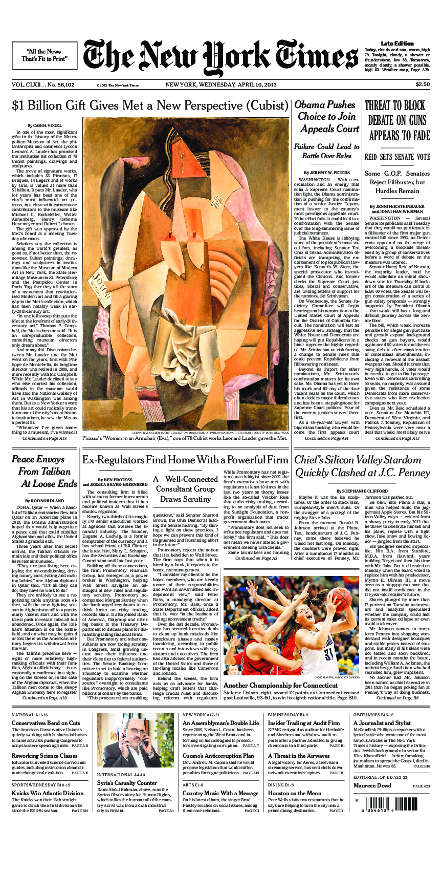 Prima-pagina-New-York-Times-del-2013-04-10