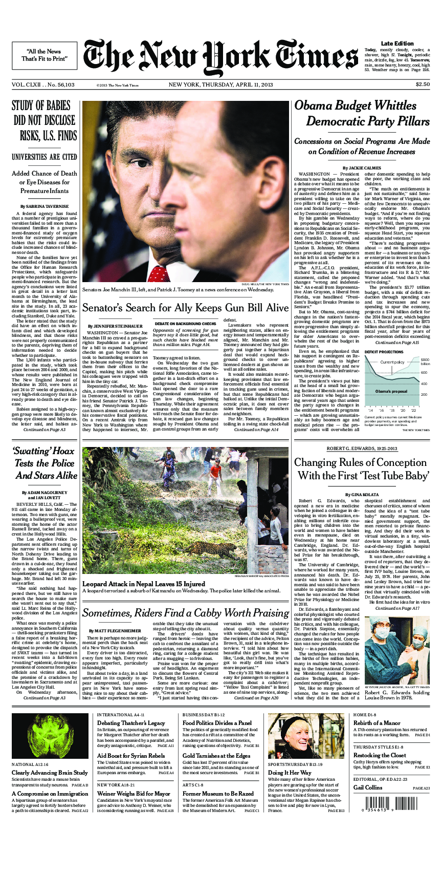 Prima-pagina-New-York-Times-del-2013-04-11