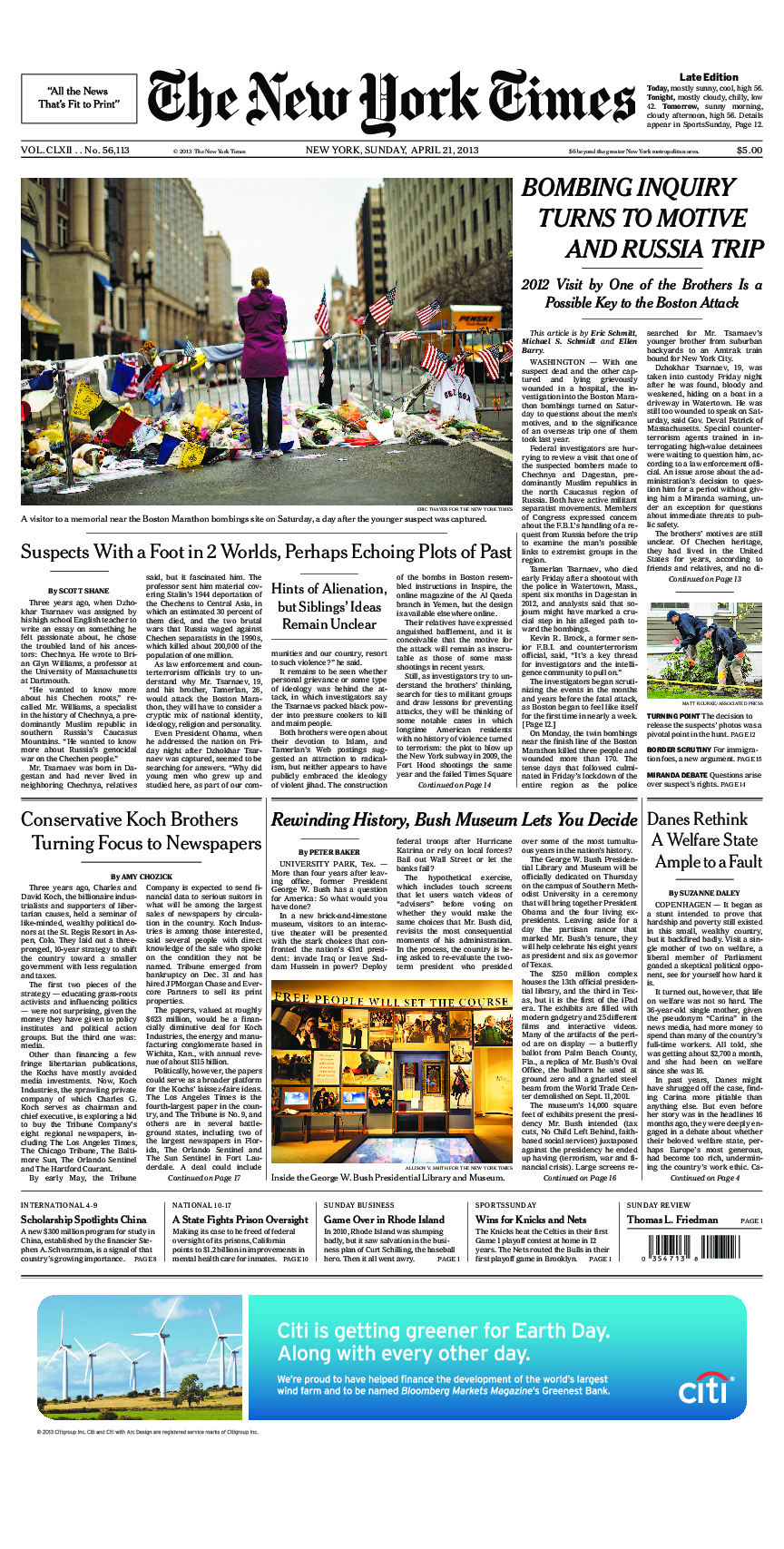 Prima-pagina-New-York-Times-del-2013-04-21