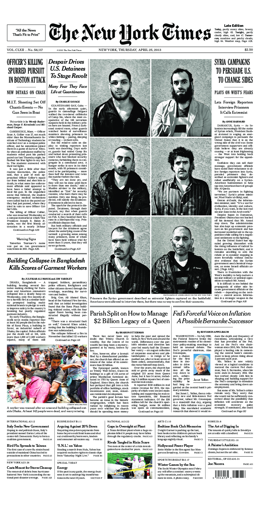 Prima-pagina-New-York-Times-del-2013-04-25