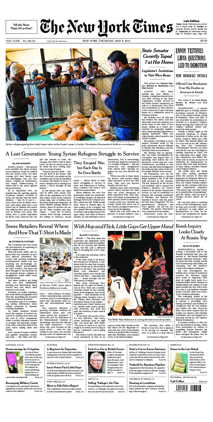 Prima-pagina-New-York-Times-del-2013-05-09