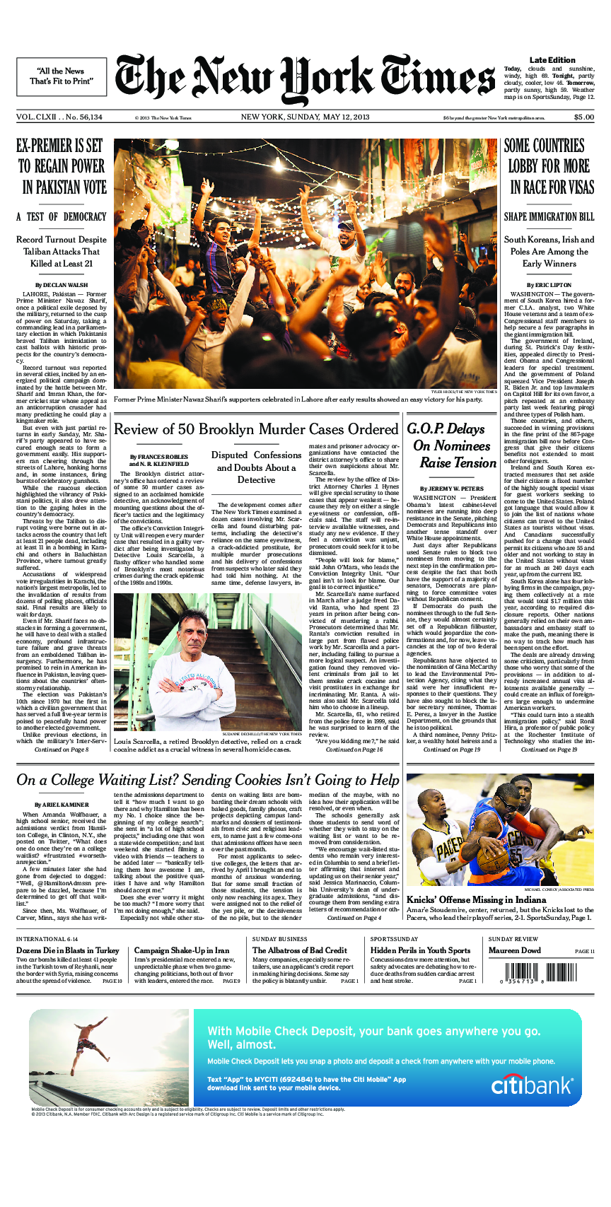 Prima-pagina-New-York-Times-del-2013-05-12