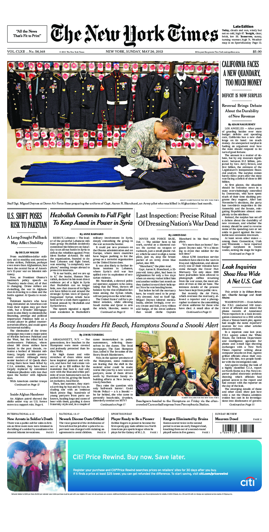 Prima-pagina-New-York-Times-del-2013-05-26